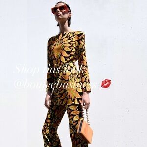 ZARA Printed Flared Pants + Mini Dress Coord Set